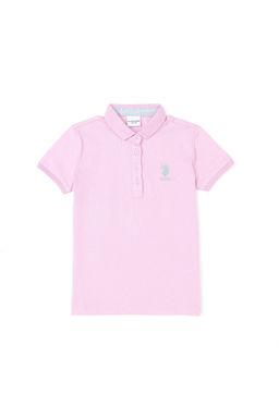 U. S. Polo Assn / Розовая базовая футболка с воротником-поло для девочек