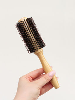 Брашинг для волос, деревянный, комбинированная щетина, d=30/60 мм, 22 (±1) см