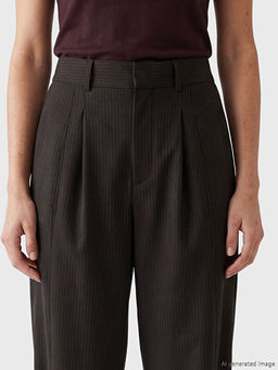 Брюки женские Loose Fit плиссированные полосатые