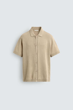 CAMISA PUNTO RELAXED FIT / Beige claro - Zara фото 7