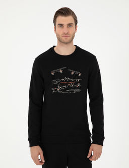Siyah Regular Fit Sweatshirt - Pierre cardin фото 3
