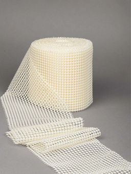 Лента с имитацией жемчуга арт.TBYS14 шир.12 см цв.молочный, уп.9,14м
