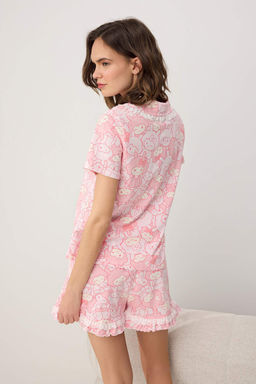 Pembe %100 Pamuklu Eglenceli Bask? Brodeli Orme Pijama Tak?m? THMSS26PT00150 - Trendyolmilla фото 4