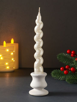 Цена за 2 шт. Свеча витая "LUXURY" 25*180 мм, лакированная, белая