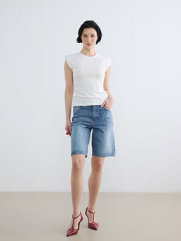 Джинсовые шорты Bermuda Fit женские высокая талия