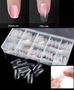 Типсы Aopen для наращивания ногтей прозрачные набор 100 шт