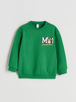 Bisiklet Yaka Nostaljik Maymun Bask?l? Erkek ?ocuk Sweatshirt