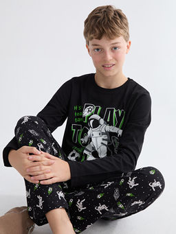 Bisiklet Yaka Erkek ?ocuk Pijama Tak?m?