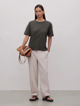 Брюки на завязках снизу, D374/terra