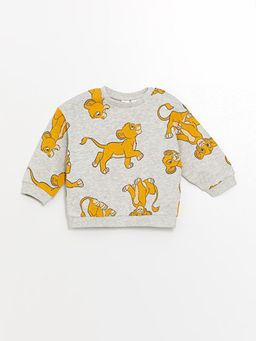 Bisiklet Yaka Aslan Kral Bask?l? Uzun Kollu Erkek Bebek Sweatshirt ve E?ofman Alt? 2li Tak?m - Waikiki фото 2