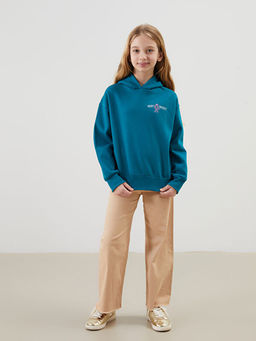 Kap??onlu K?z ?ocuk Kal?n Sweatshirt