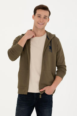 Мужской свитшот цвета хаки Неожиданная скидка в корзине