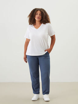 Beli Lastikli Keten Kar???ml? Kad?n Pantolon