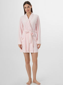 Халат женский в розовую полоску