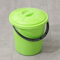 Ведро с крышкой и сливом, 10 л, d=32 см, h=26 см, МИКС