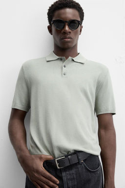 VISCOSE BLEND KNIT POLO SHIRT - Zara фото 37