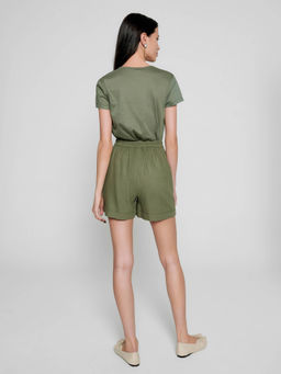 CONTE Шорты с высокой посадкой из премиального льна UTAH misty forest misty forest