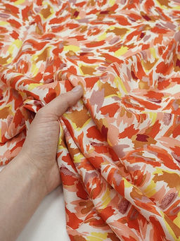 Штапель Яркий кураж цв.красный, ш.1.45м, вискоза-100%, 90гр/м.кв - Купава фото 6