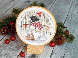 Набор для вышивания DIMENSIONS 70-08979 Радостный снеговик 15.2 x 15.2 см