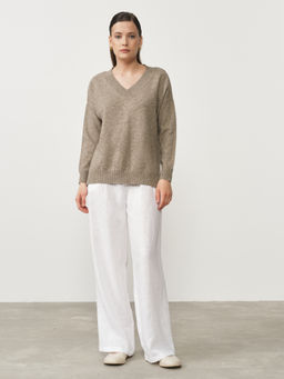 Джемпер из пуха яка 02056 серый