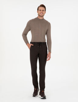 Kahverengi Slim Fit Kanvas Pantolon