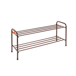 Подставка для обуви 2-полочная металл."Альфа 32" 87х30х40см медный антик/коричневый