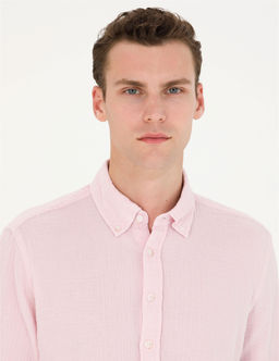 Pembe Regular Fit Uzun Kollu G_mlek