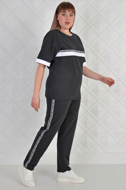 Арт. 2346 Костюм с брюками женский 50-58 (5 шт) Цвет:верх- антрацит, низ- антрацит - Калинка фото 6