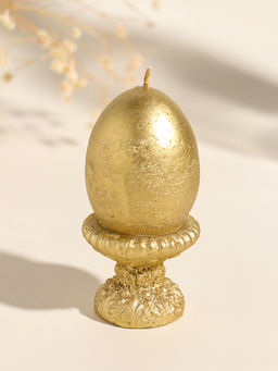 Свеча пасхальная Яйцо на подставке ХВ, 5?9 см, лак, золотистый