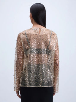 Лонгслив с декоративными бусинами / Zarina  фото 5