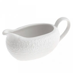 Русь Соусник фарфоровый 200мл, 7,3х15см h6,8см, белый, рельефный декор (Китай) - Домашняя мода фото 3