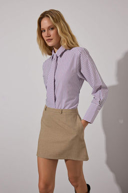 Kahverengi Limited Edition Kravat Detayl? Fitted Gomlek TWOAW26GO00047 - Trendyolmilla фото 2