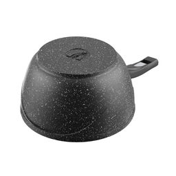 Ковш алюмин. 1,2л (АП) Гранит black с несъемной ручкой, стекл.крышкой (81802) (Мечта)