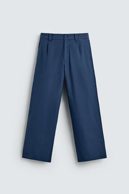 PANTAL?N WIDE FIT PLIEGUES / Azul - Zara фото 7