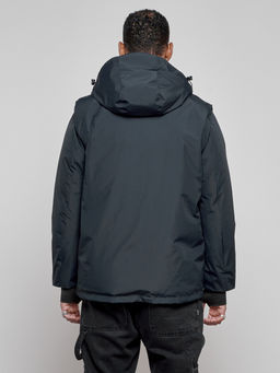 Куртка - жилетка трансформер 2 в 1 мужская зимняя темно-синего цвета 2409TS - Mtforce фото 14