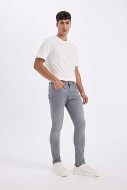 Джинсовые брюки скинни, комфортной посадки, плотного, свободного кроя, с нормальной талией, очень узкие брюки - Defacto фото 5