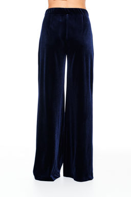 Брюки женские Elletto из бархата свободные синий  фото 3