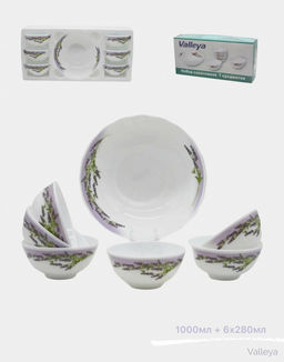 Набор салатников 7 пр. ОПАЛ в ассортименте стеклокерамика VALLEYA