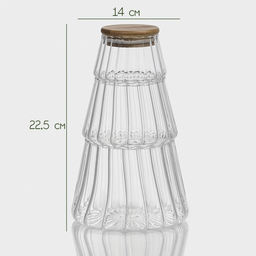 Банки для сыпучих продуктов BellaTenero «Эко», 14×22.5 см, с бамбуковой крышкой, 3 шт., стекло