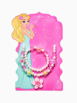 Цена за 2 шт. Набор детский "Выбражулька" 3 пред-а: бусы, браслет, кольцо б-р, цветок, жемчуг, цветной