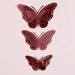 Цена за 2 шт. Топпер для торта «Бабочки», 12 штук, розовое золото