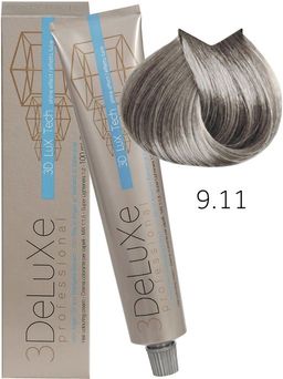 9.11 Крем-краска для волос 3DELUXE PROFESSIONAL НАСЫЩЕННЫЙ ОЧЕНЬ СВЕТЛЫЙ БЛОНДИН ПЕПЕЛЬНЫЙ