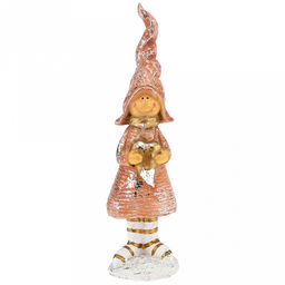 Скульптура-фигура для сада из полистоуна "Девочка в шапке с сердечком" 8х8х28см (Россия)