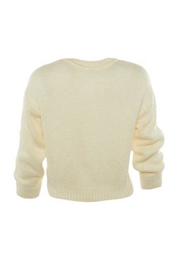 Ekru Genis Kal?p Yumusak Dokulu Basic Triko Kazak TWOAW23KZ00185 - Trendyolmilla фото 11