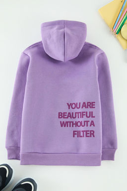 Lila K?z Cocuk Anne-K?z S?rt Bask?l? Orme Mini Me Sweatshirt TKDAW25SW00048 - Trendyolmilla фото 3
