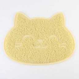 Коврик универсальный под миску и лоток «Мордочка», 30х40 см, бежевый