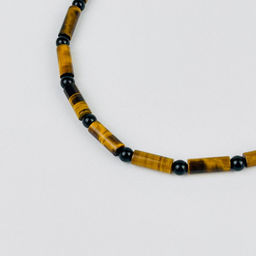 Бусы мужсике из Тигрового глаза и Агата 72 см