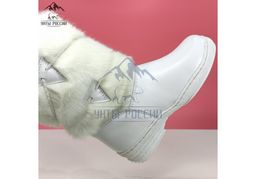 Унты подростковые белые, литая подошва
