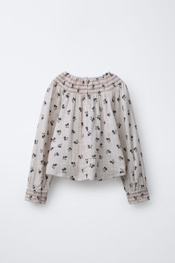 CHECK AND FLORAL BLOUSE - Zara фото 2