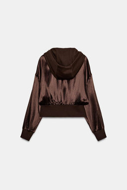 HOODED SATIN CONTRAST SHIRT - Zara фото 8